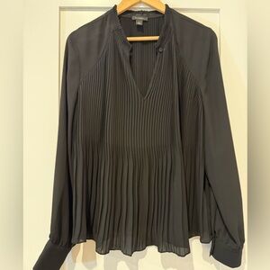 Halogen Black Pleated Blouse